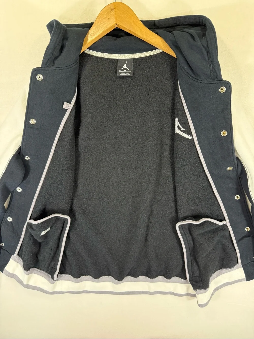Jordan Black and White Hooded Varsity Jacket